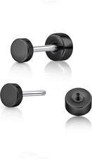G23 Hypoallergenic Titanium Screw on Back Flat Back Dot Stud Earrings, 3Mm/4Mm/5