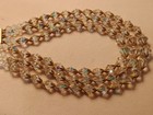 Vintage Graduated Iridescent Three Strand Champagne Bicone Crystal Bead Necklace — photo 3