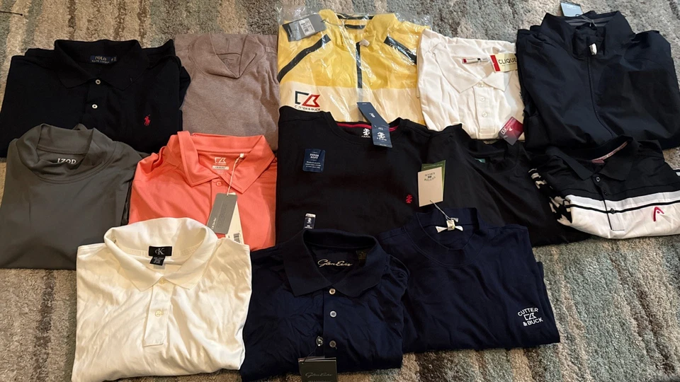 Lote de 13 polos de golf para hombre Rl Polo, Lands End Callaway 1/4 cremallera talla XXL Foto 3 de 4