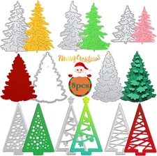 8PCS Christmas Metal Cutting Dies,  Christmas Tree Scrapbooking Die-cuts Embossi