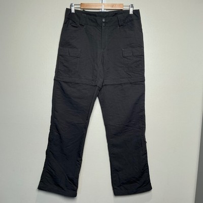 The North Face Convertible Hiking Pants Gray Nylon Zip up Cargo Trousers Women 8