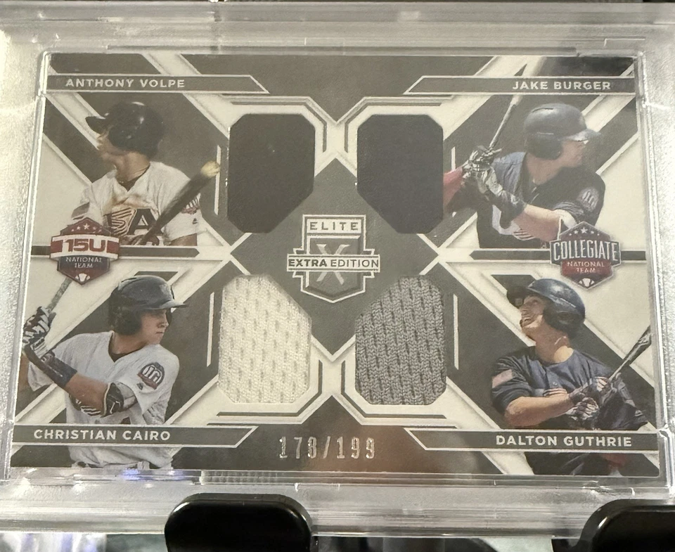 2016 Panini Elite Extra Edition Quad Mats Volpe Burger Cairo Guthrie /199 PSA 8 - Image 3 of 4