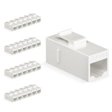 24 Pack CAT6 RJ45 Keystone Coupler Inline Female to Female White Ethernet