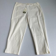 Eileen Fisher Organic Cotton Stretch Twill Slim Ankle Pants Women PL White Cream