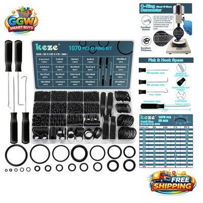 Comprehensive 1070 Pcs O-Ring Kit with Precision Tools - Temperature Resilient