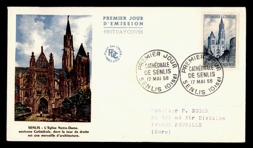 DR WHO 1958 FRANCE FDC SENLIS CATHEDRAL M76643
