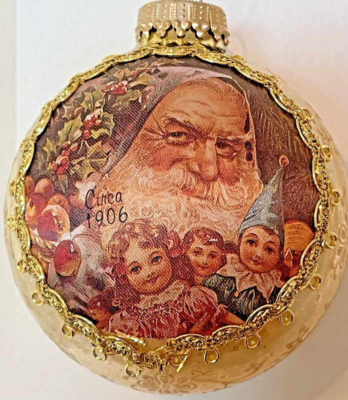 Christmas by Krebs 2005 "Santa on Silk" Ornament Historical Santa Circa 1906 3"