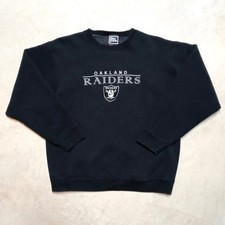 Vintage Oakland Raiders Pro Player Sweatshirt LARGE Black Pullover Crewneck