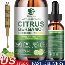 Organic Citrus Bergamot Bergamia Extract 1000 mg Liquid Drops 60ml×2 w/ Soursop