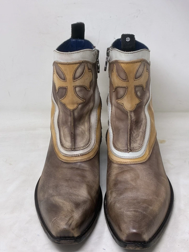 Mark Nason Distressed Rock Lives Leather Boots Italy 67584, Size 9.5 - Image 4 of 4