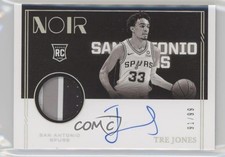 2020-21 Panini Noir Rookie Black & White 91/99 Tre Jones #328 Patch Auto 0ny1