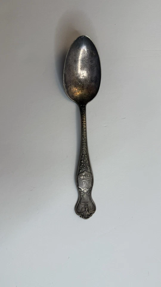 Colher lembrança vintage New Hampshire Oneida Community A1 placa de prata - Imagem 2 de 4