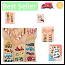 42 Metallic Cars and Trucks Temporary Tattoos - Perfect Birthday Party Favors