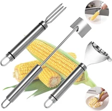 3x Stainless Steel Corn Cob Peeler Stripper Remover Kitchen Cutter Thresher Tool