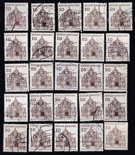 GERMANY 1964 x25 Mi 454 German buildings: Castlegate, Ellwangen (Jagst)