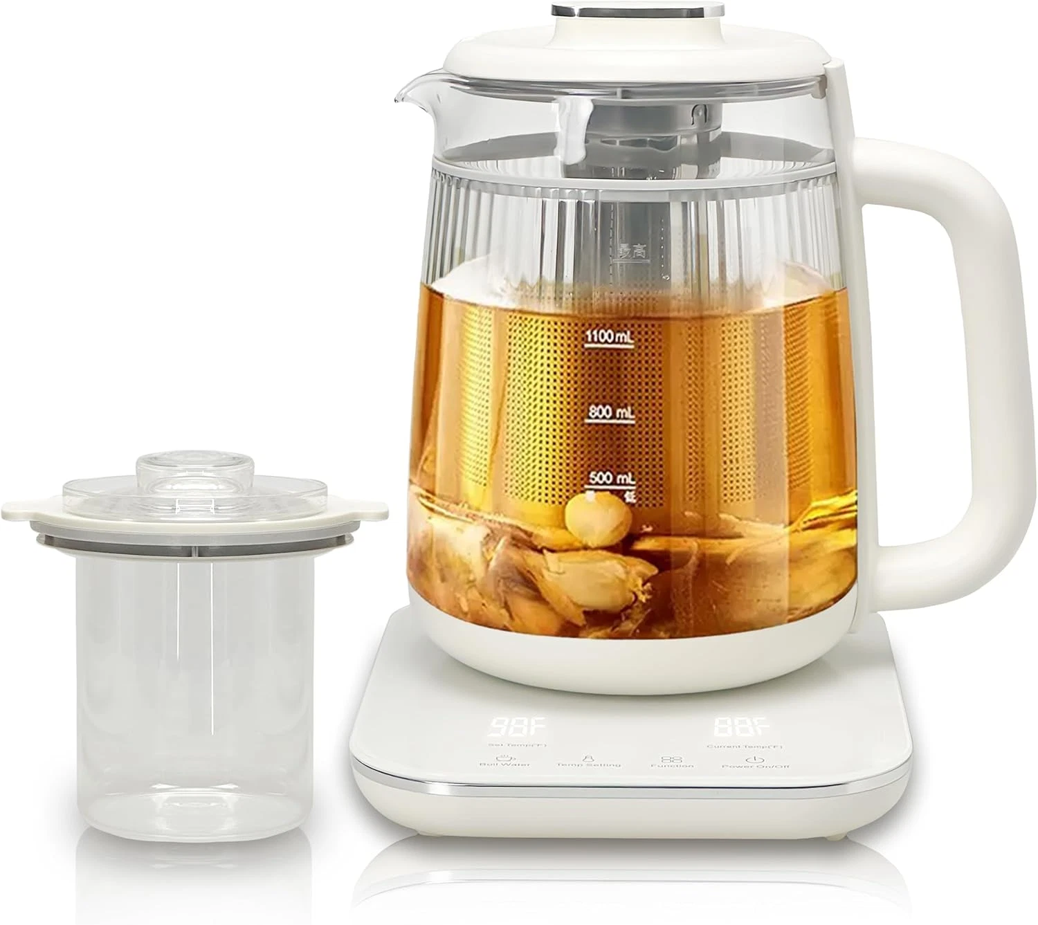 1.5L Multi-Function Glass Kettle & Stew Pot - Programmable Electric Tea Maker