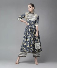 Pakistani Flared Kurta Palazzo Dupatta Set Indian Beautiful Ethnic Salwar Kameez