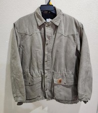 Vintage Carhartt Lined C46DES Chore Barn Coat Jacket Made In USA Medium