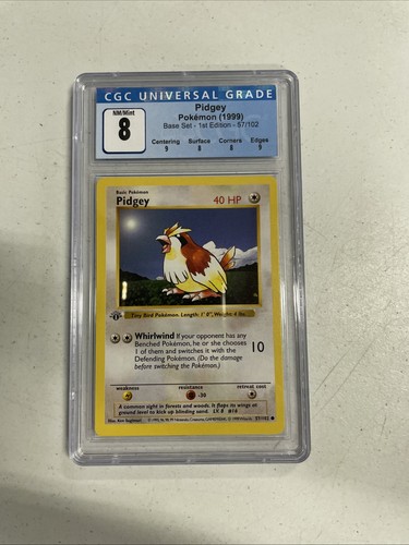 Pidgey (1st Edition) graded CGC 8 for sale on eBay
