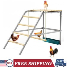 Chicken Roosting Bars Chicken Perch with Swing and Food Box for Yard Farm Coop