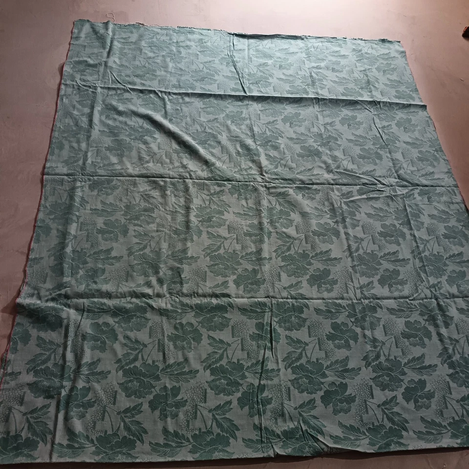 Coupon De Tissu Toile À Matelas Ancienne, Coutil, Motif Floral, Vert, 390x167cm - Photo 3/4