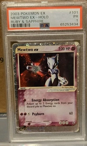 Mewtwo EX 101/109 Ruby And Sapphire Holo PSA 1 Low Pop