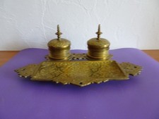 Alte Schreibtischgarnitur Messing um 1900