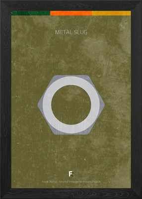 Metallschnecke. Minimal Videospiel Poste gerahmtes Wandbild Poster Leinwanddruck Bild
