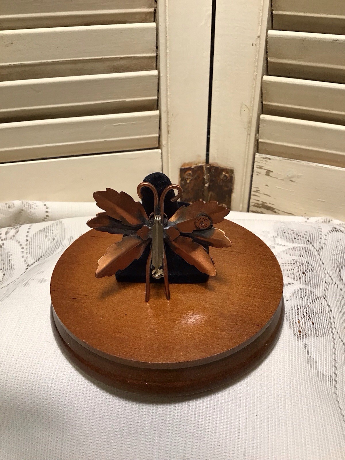 Beautiful Vintage BELL Solid Copper Butterfly Pin… - image 2