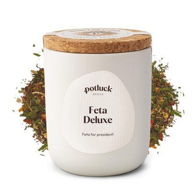Potluck | Feta Deluxe | Gewürzmischung im Keramiktopf | 50g | Mit natürlichen I