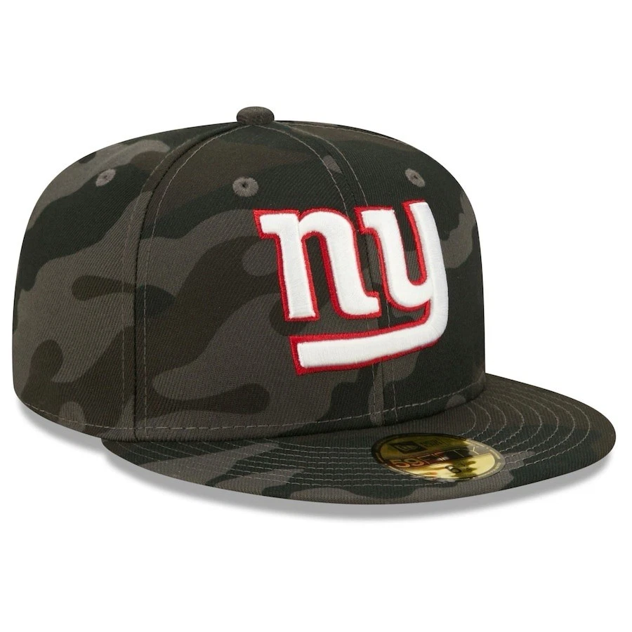 Boné masculino New Era 59FIFTY NFL New York Giants NY camuflado preto cinza tamanho 7 1/8 - Imagem 3 de 4