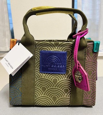Kurt Geiger Mini Tote Bag Olive Green Multicolor With Storage Bag Japan Shipme