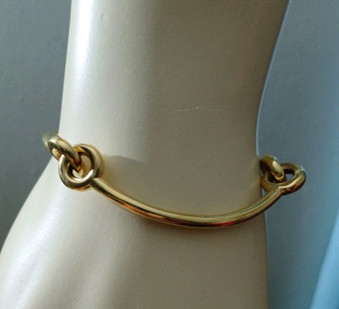 Triple Interlocking Snaffle Link Bracelet Goldton… - image 1