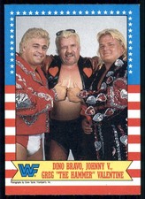 1987 Topps WWF #12 Dino Bravo, Johnny V., Greg 