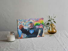 Leinwandbild Hamburg Dom Jahrmarkt HSV 'meine Perle' Affe Wandbilder Foto 30x20