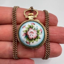 Vintage USSR Pocket Watch Pendant Chain Chaika Gilding AU Jewelry Box Passport