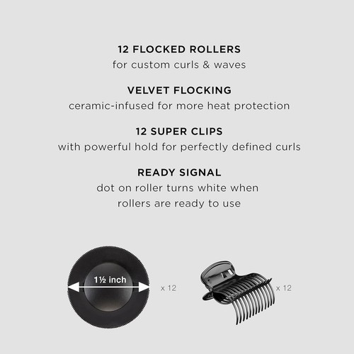 Conair Hot Rollers arricciacapelli per capelli lunghi, medi e tutti/nero - Foto 2 di 7