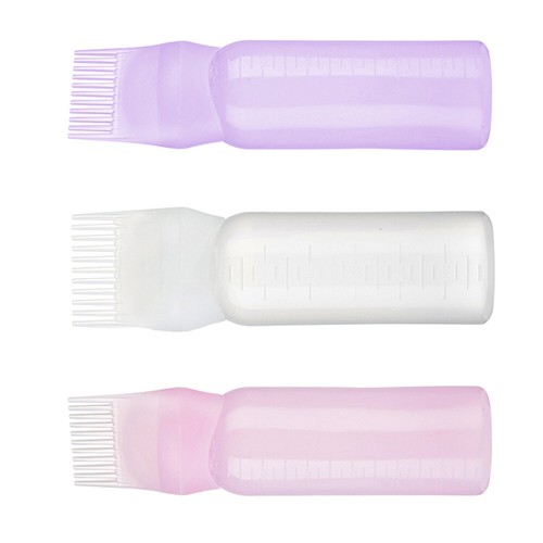 Botella de peine de plástico 3 piezas botellas de color para peluquería tinte de cabello peine para botellas - Imagen 3 de 12