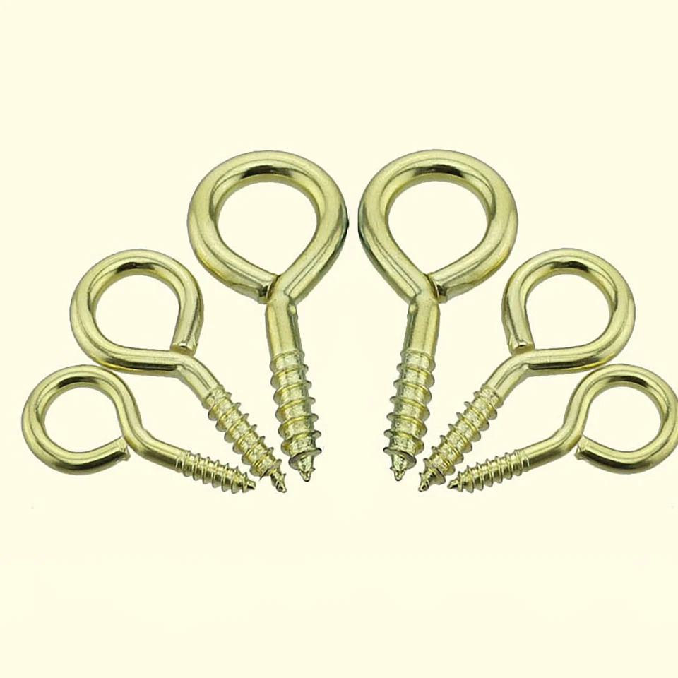 Screw-in Hooks Half-Round&Eyebolt Eyebolt Ring Self-tapping Brass-plated Steel - Image 4 of 4