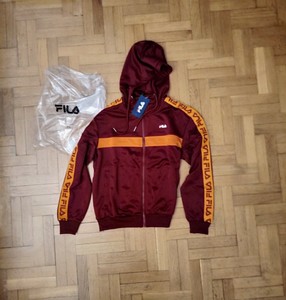 felpa fila uomo zip rossa
