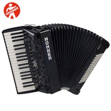 Hohner Amica Forte IV 96 Chromatic 37 Key Piano Accordion Black w/ Bag, Straps