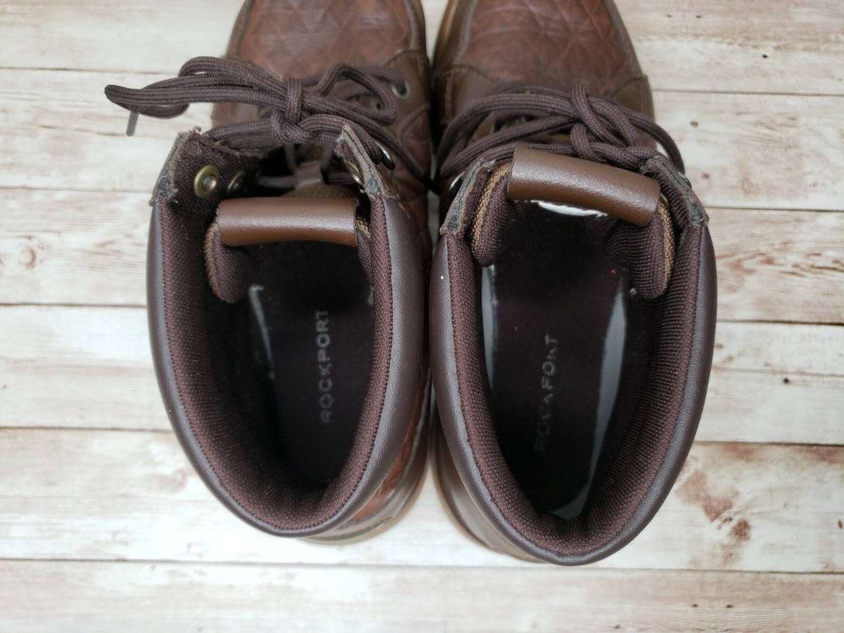 Rockport Mens Leather Mid Mulch Chukka Boots K72702 Quilted Brown Size 11 M Men main image 4