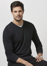 Biz Collection Mens 100% Origin Merino Wool Pullover Knitted Wear 12 Gauge VNeck