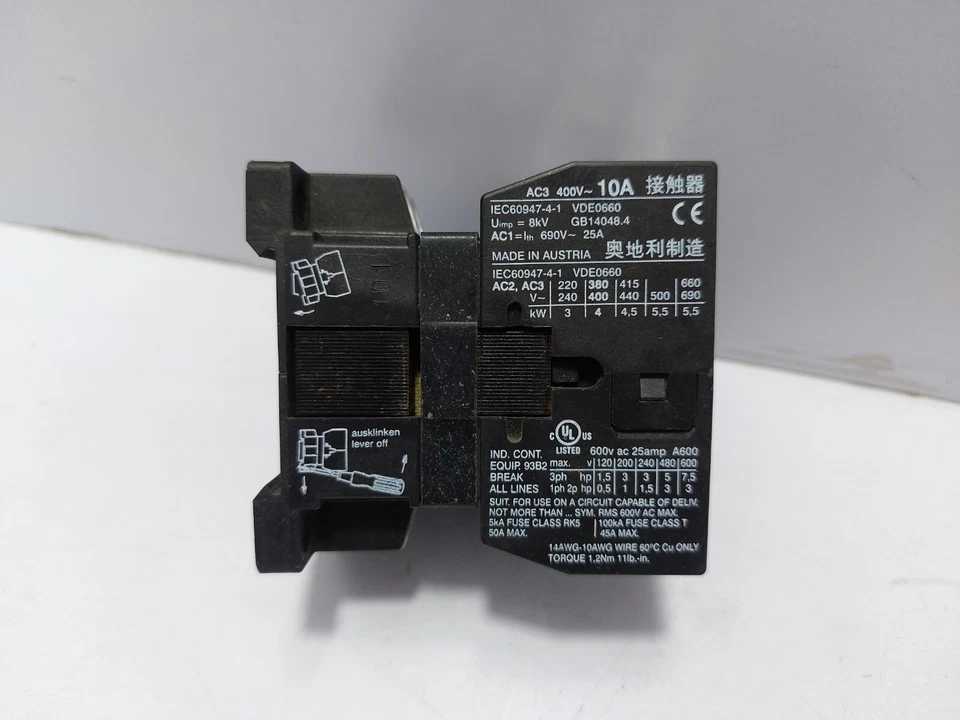 Benedikt & Jager K3-10A00-40 Electrical Contactor 180-210V 50Hz / 200-240V 60Hz - Image 4 of 4