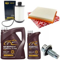 MotoröL Filter Set 5W-40 6 Liter + ÖLablassschraube FüR Chevrolet Cruze 2.0 Cdi