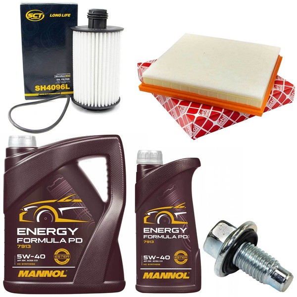 MotoröL Filter Set 5W-40 6 Liter + ÖLablassschraube FüR Chevrolet Cruze 2.0 Cdi-image