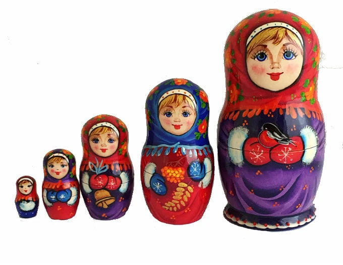 Poupées Russes Matriochka Gigognes – Peintes à La Main Par Titova – Russie – Pièce Unique
