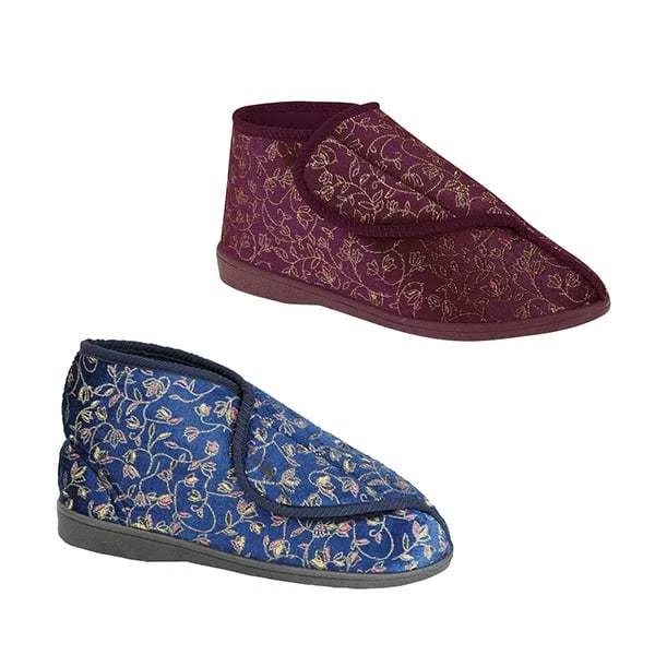 Zedzzz GERALDINE Ladies Washable Touch Fasten Floral Comfort