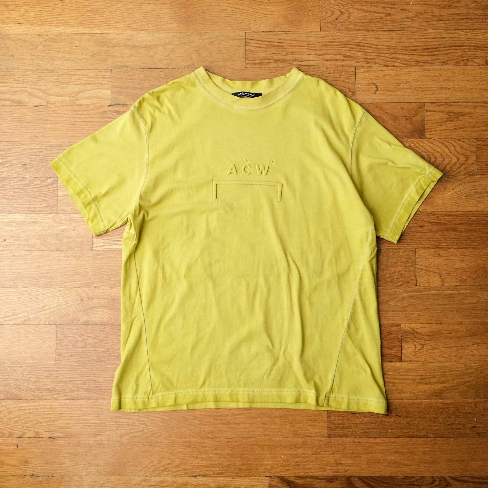 A COLD WALL* T shirt A C WALL logo in rilievo cotone biologico streetwear designer taglia XL