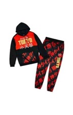 Reason Brand Kanji Tokyo Fleece All LOGO 2 Piece Track Set Tracksuit Size MEDIUM